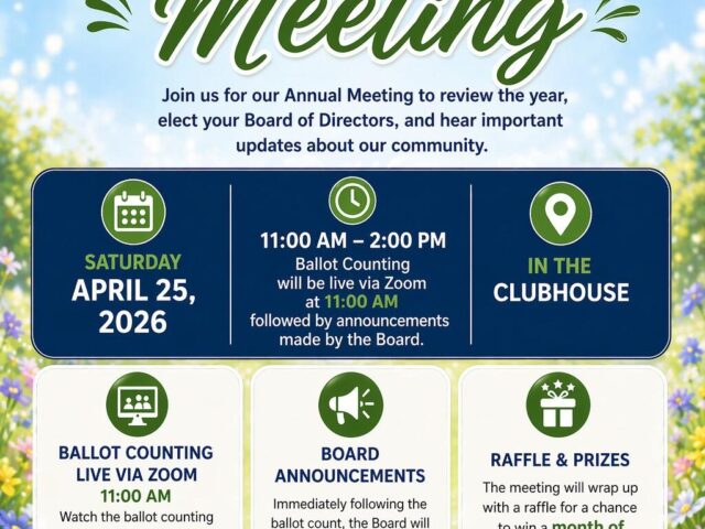 Crown Colony HOA Annual Meeting is Almost Here
