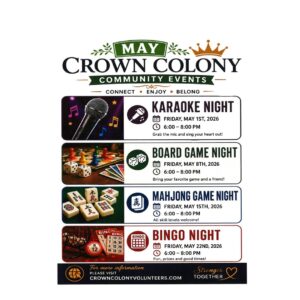 Read more about the article May Community Events for Crown Colony!