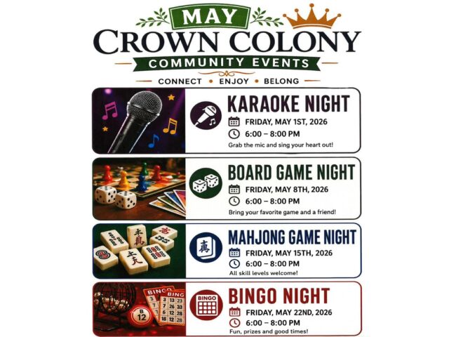 May Community Events for Crown Colony!