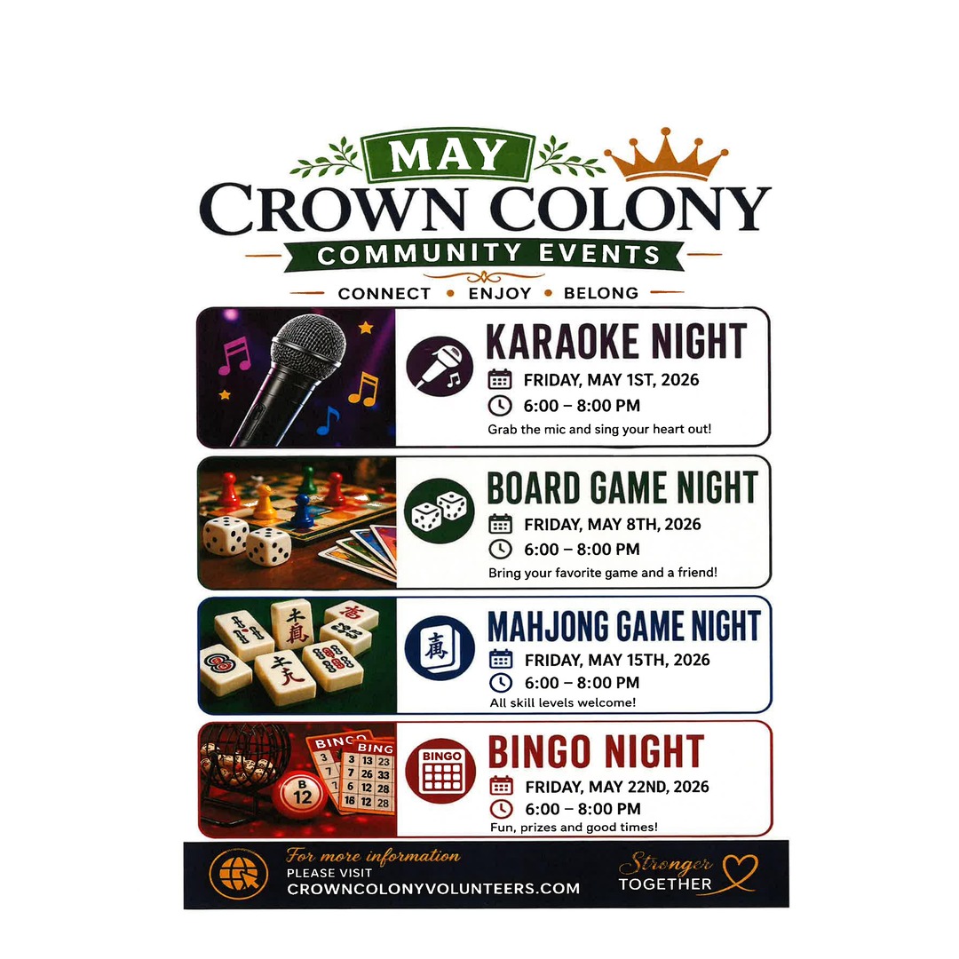 You are currently viewing May Community Events for Crown Colony!