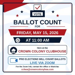 Read more about the article Crown Colony Ballot Count Announcement